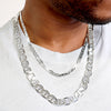 13MM Silver Classic Mariner Chain Necklace 20"24"30"