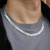 9MM Silver Concave Mariner Chain Necklace 20"24"