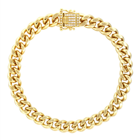 8MM Iced Out Cuban Chain Link Bracelet 9"
